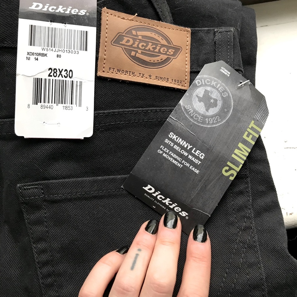 Dickies 28x30 Skinny Leg Black Jeans